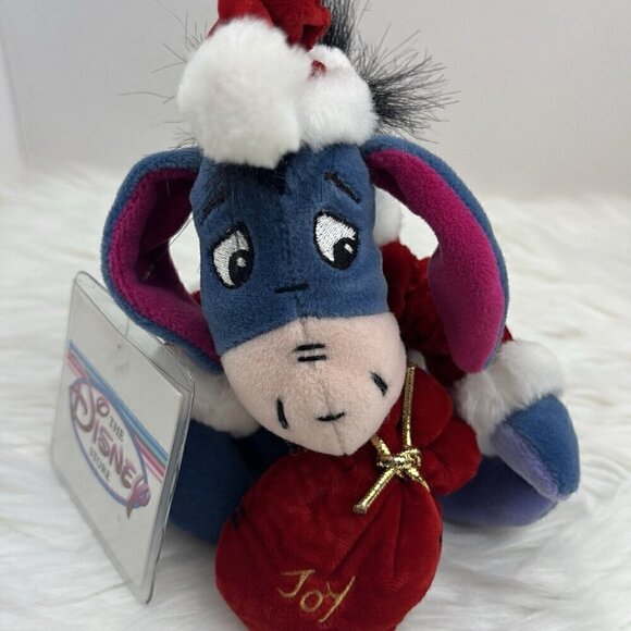Disney Store Mini Bean Bag "Santa Eeyore" 8" Plush Christmas Stuffed Animal - Picture 4 of 15